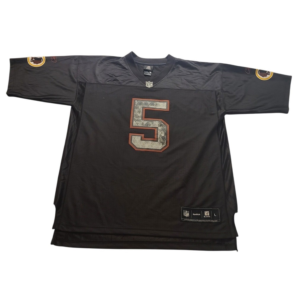 Reebok NFL Team Apparel Men's Black Jersey Number 5 Sporty V-neck Large NWOT